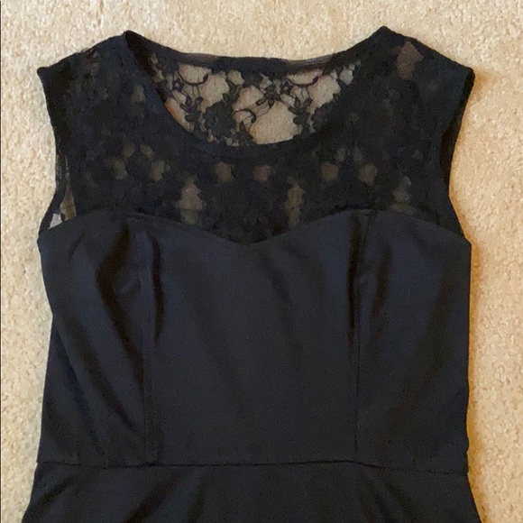 SOLD! Black Lace Sheer Sweetheart Skater Dress - Picture 2 of 8